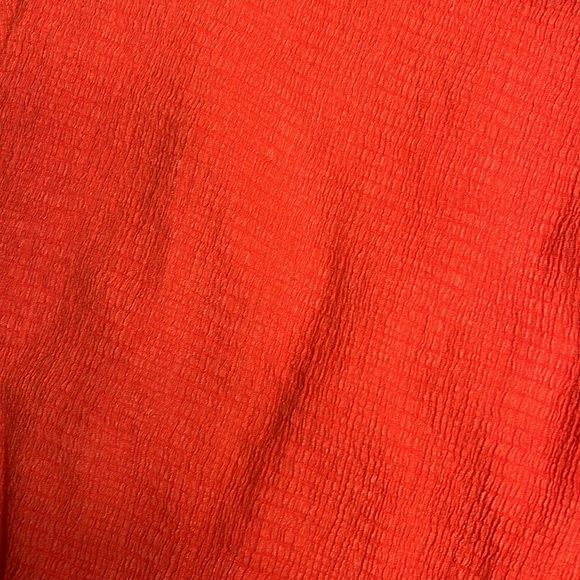 Zara orange V-neck blouse with knot front detail size medium - Picture 3 of 7